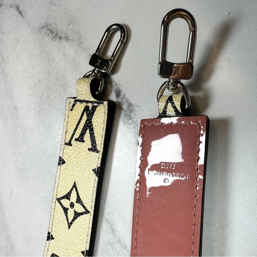Louis Vuitton Bag Strap Monogram b&w Pink patent leather shoulder bandouliere LV - Picture 5 of 10